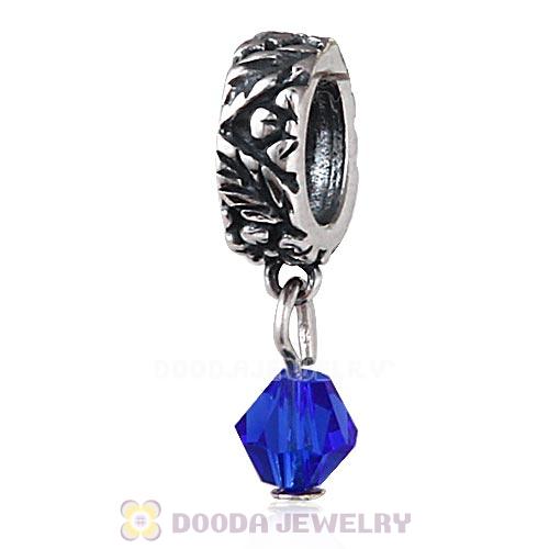 925 Sterling Silver European Style Dangle Beads with Crystal Stone