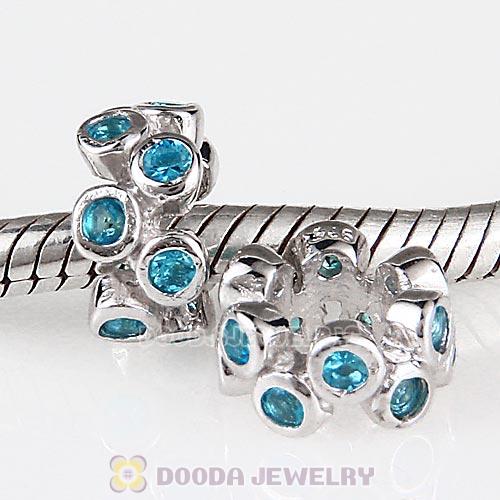 European Sterling Silver Spacer Beads with CZ Stone