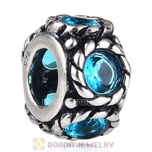 European Antique Sterling Silver Spacer Beads with CZ Stone