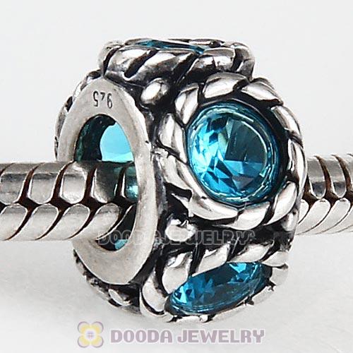 European Antique Sterling Silver Spacer Beads with CZ Stone