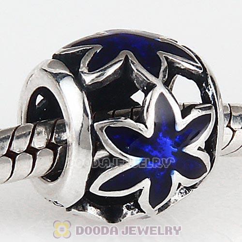 Sterling Silver Enamel Flower Beads European Style