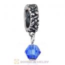 925 Sterling Silver European Style Dangle Beads with Crystal Stone