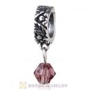 925 Sterling Silver European Style Dangle Beads with Crystal Stone