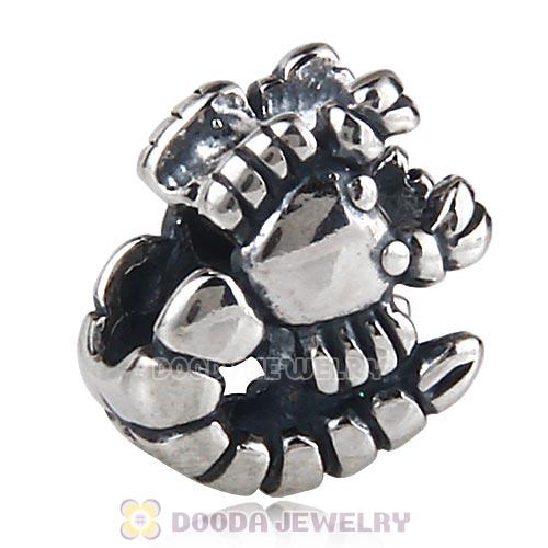 Antique Sterling Silver Scorpion Charm Beads European Style