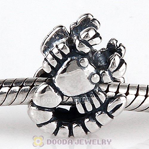 Antique Sterling Silver Scorpion Charm Beads European Style