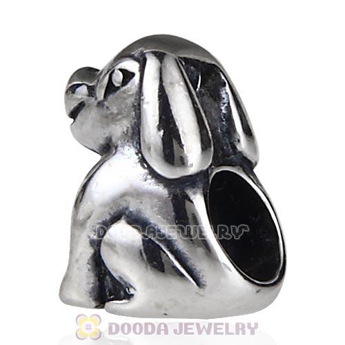 Antique Sterling Silver Cute Puppy Dog Charm Beads European Style