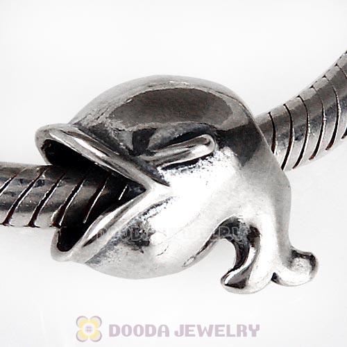 Antique Sterling Silver Fish Charm Beads European Style