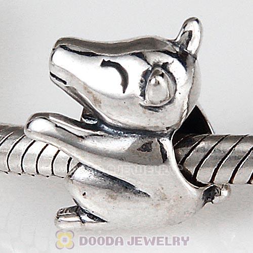 Antique Sterling Silver Pig Charm Beads European Style