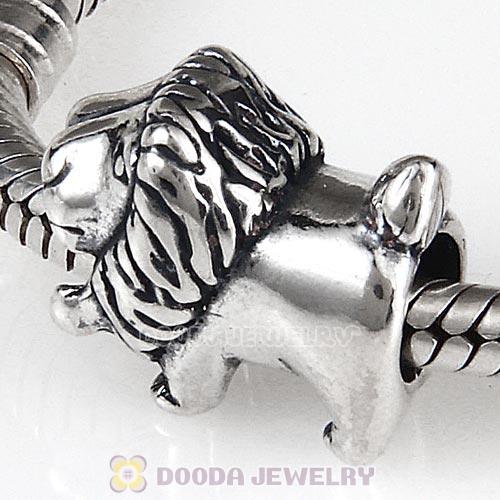 Antique Sterling Silver Lion King Charm Beads European Style