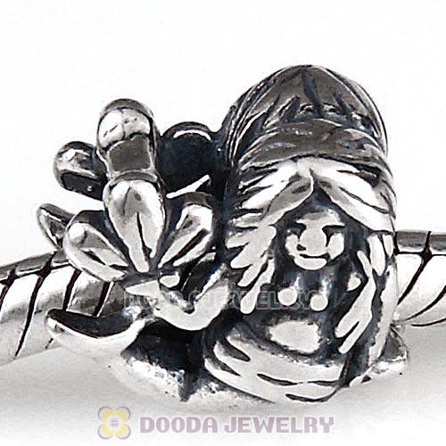 Antique Sterling Silver Mermaid Charm Beads European Style
