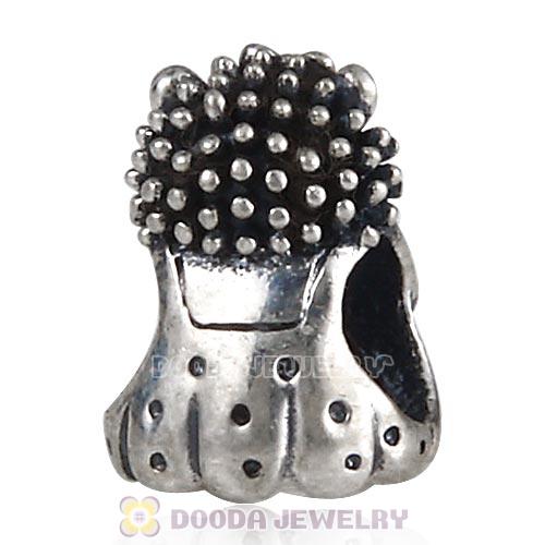 Antique Sterling Silver Miss Hedgehog Charm Beads European Style