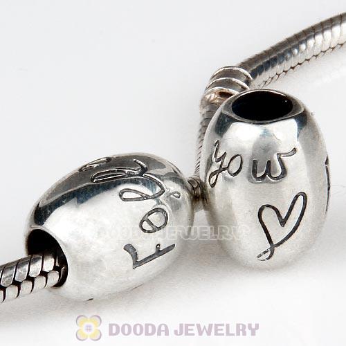 Antique Sterling Silver Follow Your Heart Charm Beads European Style