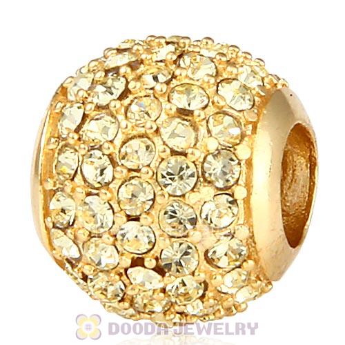 Gold Plated Sterling Pave Lights with Jonquil Austrian Crystal Charm