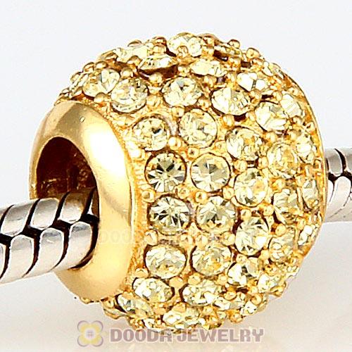 Gold Plated Sterling Pave Lights with Jonquil Austrian Crystal Charm