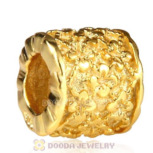 Gold Plated flower to flower Euroepean Style Silver Beads