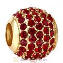 Gold Plated Sterling Pave Lights with Siam Austrian Crystal Charm