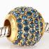 Gold Plated Sterling Pave Lights with Montana Austrian Crystal Charm
