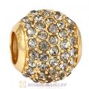 Gold Plated Sterling Pave Lights with Black Diamond Austrian Crystal Charm