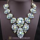 Luxury brand Multicolor Resin Crystal Flower Statement Necklaces Wholesale