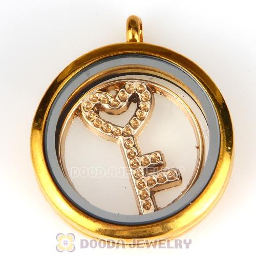 22mm Large Rose Gold Heart Key Alloy Window Plate