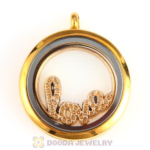 22mm Large Rose Gold Love Alloy Window Plate