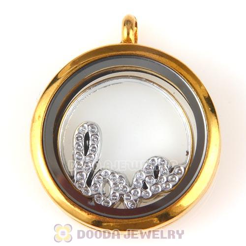 22mm Large Platinum Love Alloy Window Plate