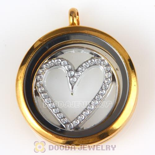22mm Large Platinum Heart Alloy Window Plate