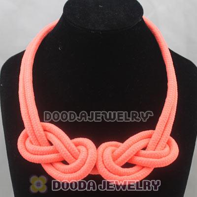 Handmade Weave Fluorescence Orange Cotton Rope Necklace