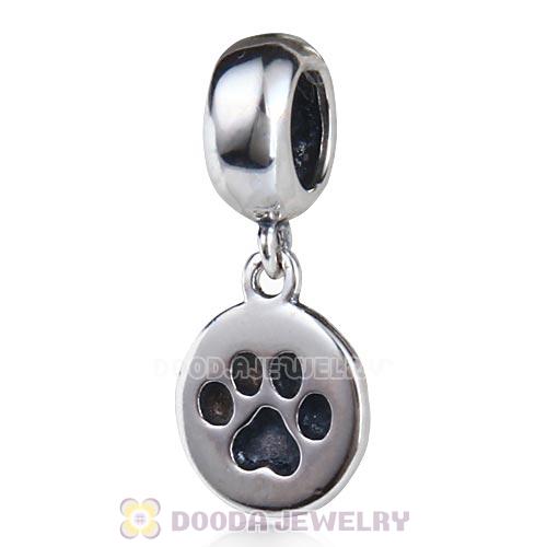 Antique Sterling Silver Dangle Paw Charm Beads European Style