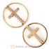 22mm Large Rose Gold Cross Alloy Window Plate with Crystal