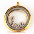 22mm Large Rose Gold Love Alloy Window Plate with Crystal