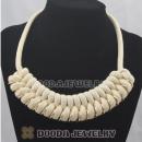 Handmade Weave Fluorescence Creamy white Cotton Rope Braided Necklace