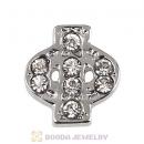 Platinum Plated Alloy Greek Letter Phi with Crystal Floating Locket Charms Wholesale