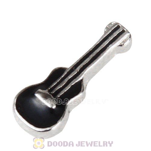 Platinum Plated Alloy Enamel Guitar Floating Locket Charms Wholesale
