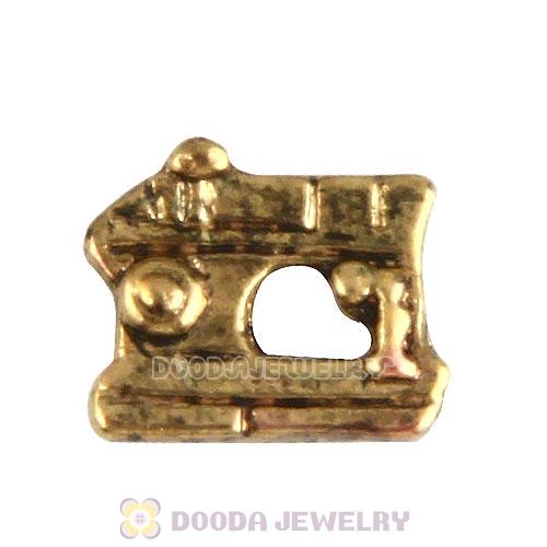 Gold Plated Alloy Sewing machine Floating Locket Charms Wholesale
