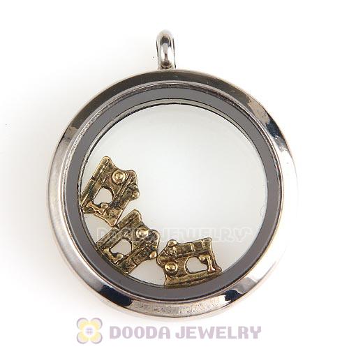 Gold Plated Alloy Sewing machine Floating Locket Charms Wholesale