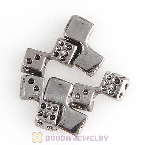 Platinum Plated Alloy Dice Floating Locket Charms Wholesale