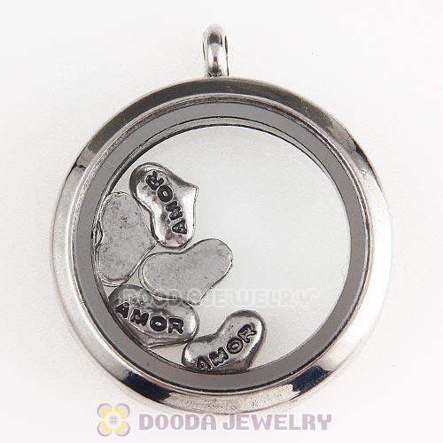 Platinum Plated Alloy Amor heart Floating Scissors Charms Wholesale