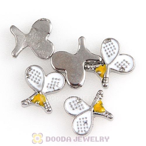 Platinum Plated Alloy Enamel Tennis Floating Locket Charms Wholesale
