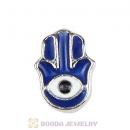 Platinum Plated Alloy Enamel Hamsa hand Floating Locket Charms Wholesale
