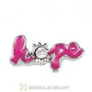 Platinum Plated Alloy Enamel Hope with Crystal Floating Locket Charms Wholesale