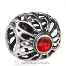 Sterling and Gold Plated Vintage Allure Beads with Light Siam Austrian Crystal