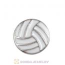 Platinum Plated Alloy Enamel Volleyball Floating Locket Charms Wholesale