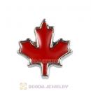 Platinum Plated Alloy Enamel Maple leaf Floating Locket Charms Wholesale