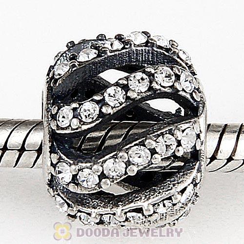 Sterling Silver Winter Wisp Bead with Clear Austrian Crystal