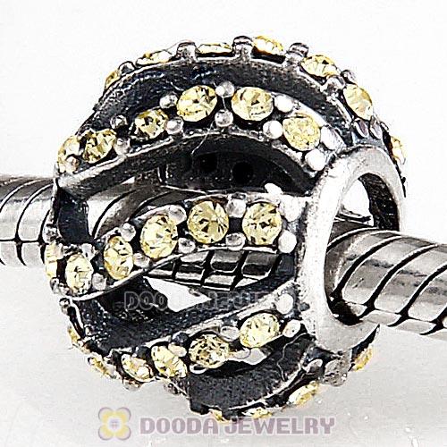 Sterling Silver Winter Wisp Bead with Jonquil Austrian Crystal