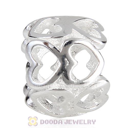 European Style Sterling Silver Delicate Hearts Beads Wholesale