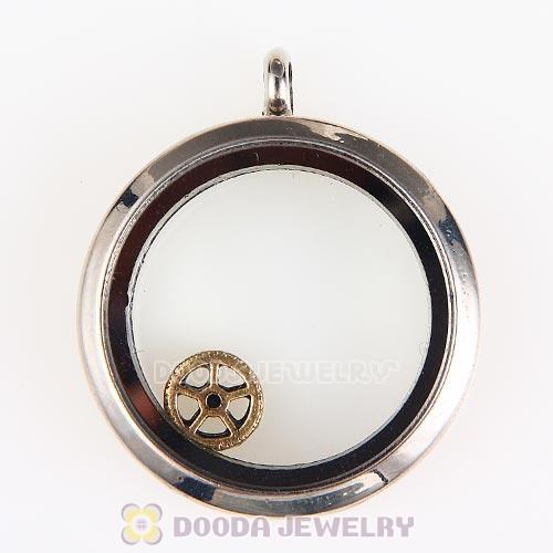 Gold Plated Alloy Small watch gear Floating Locket Charms Wholesale