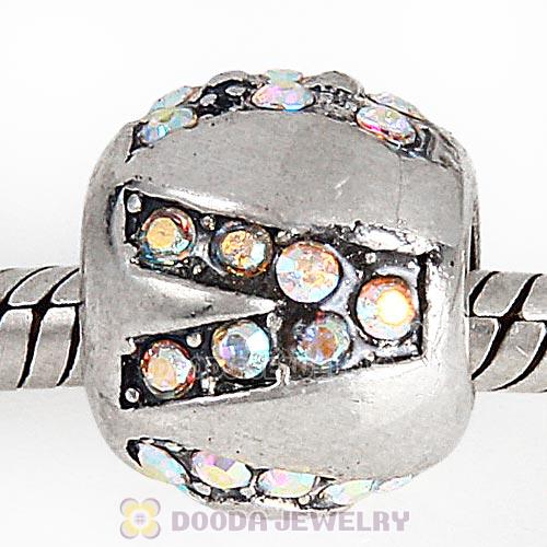 Sterling Silver Surrounded by Love with Clear AB Austrian Crystal Charm