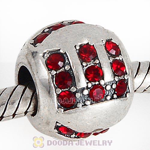 Sterling Silver Surrounded by Love with Siam Austrian Crystal Charm